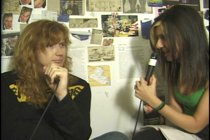 Dave Mustaine listening to the interviewer during the Rocks Vault interview.