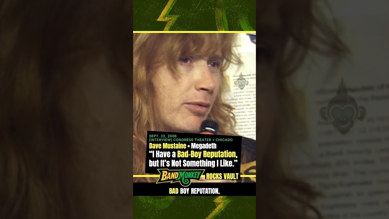 Dave Mustaine of Megadeth at Chicago’s Congress Theater on September 22, 2006, in the BandMonkey Rocks Vault EP13 cover.