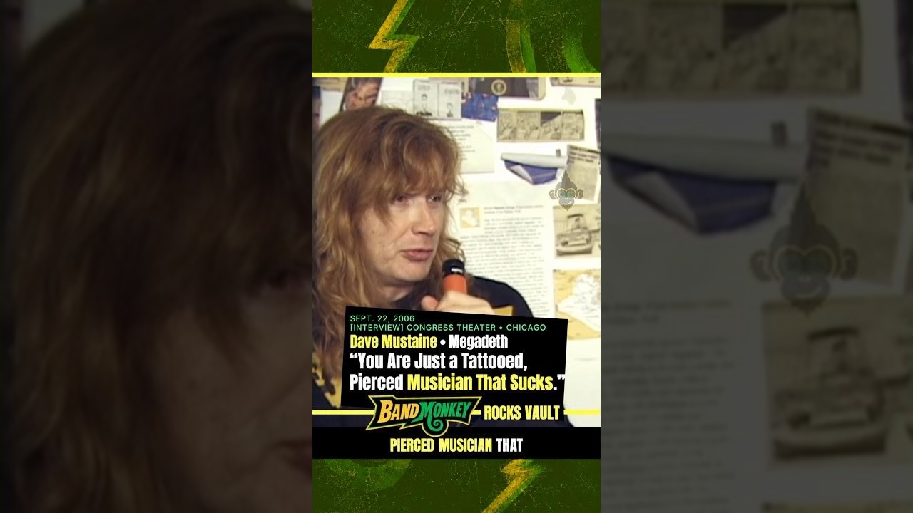 Dave Mustaine of Megadeth at Chicago’s Congress Theater on September 22, 2006, in the BandMonkey Rocks Vault EP14 cover.